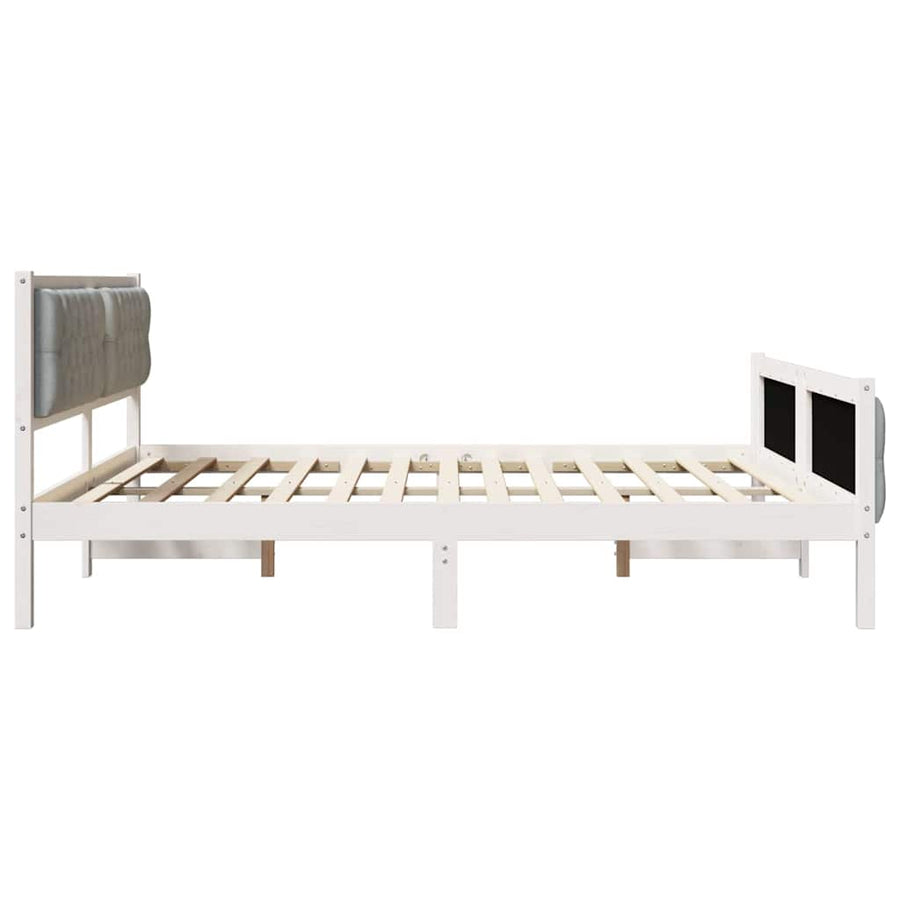 Bedframe met hoofdeinde Lichtgrijs 160 x 200 cm Stof