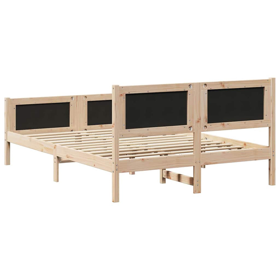 Bedframe met hoofdeinde Lichtgrijs 150 x 200 cm Stof