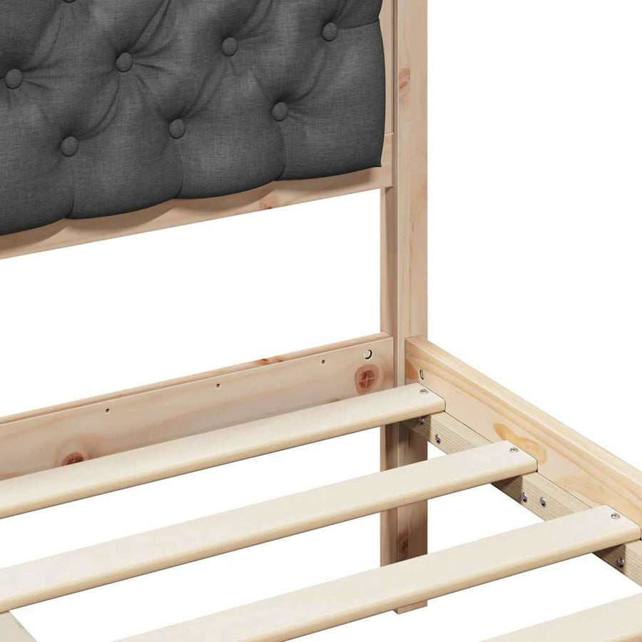 Bedframe met hoofdeinde Donkergrijs 150 x 200 cm Stof