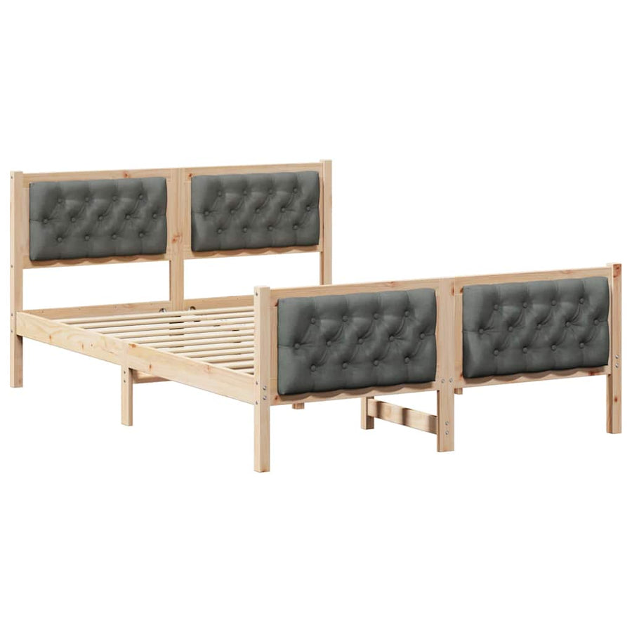Bedframe met hoofdeinde Donkergrijs 150 x 200 cm Stof