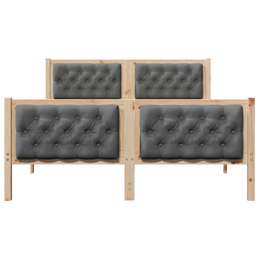 Bedframe met hoofdeinde Donkergrijs 150 x 200 cm Stof