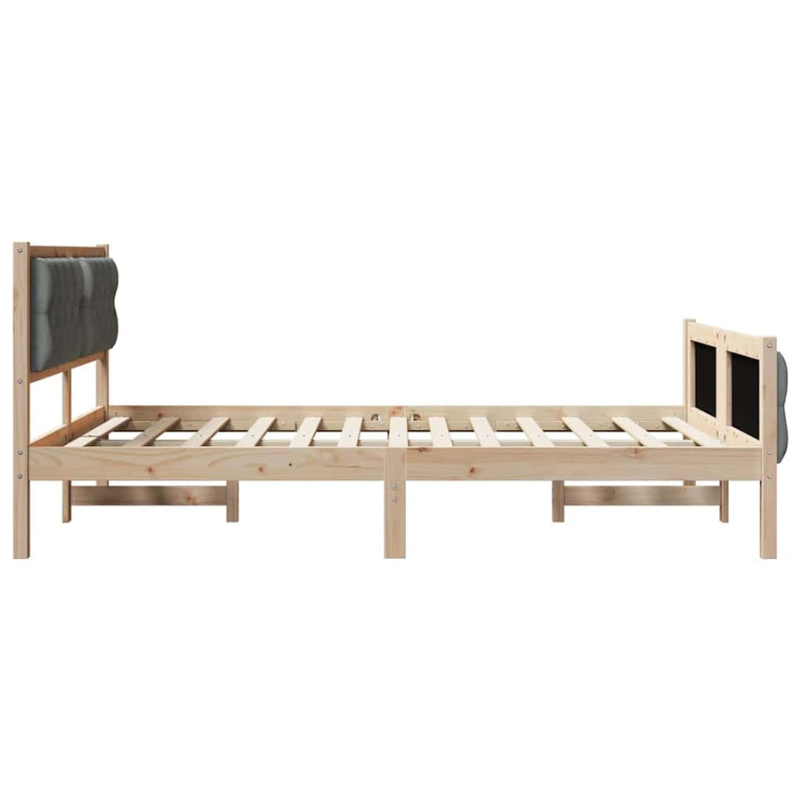 Bedframe met hoofdeinde Donkergrijs 150 x 200 cm Stof