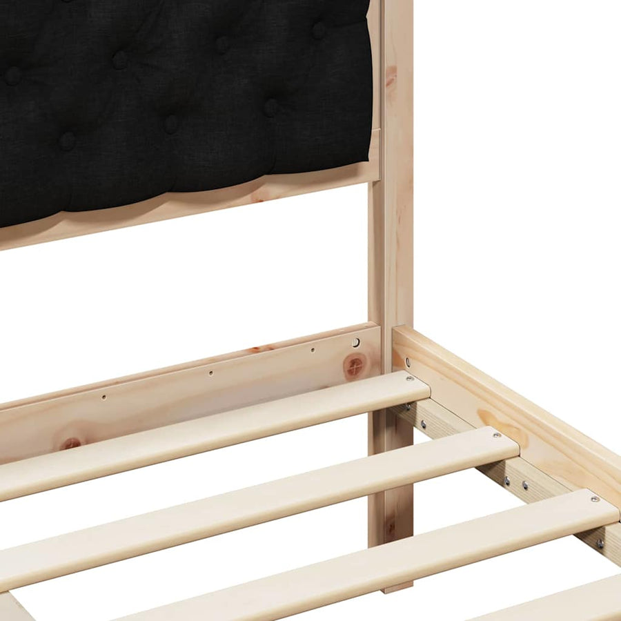 Bedframe met hoofdeinde Zwart 150 x 200 cm Stof