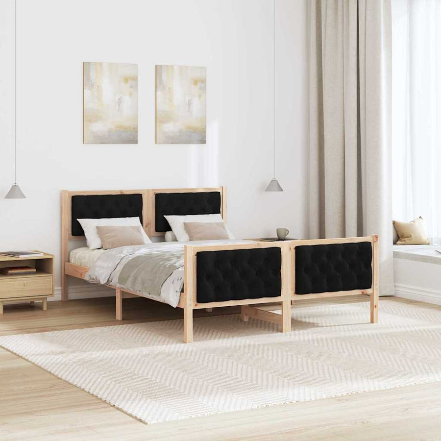 Bedframe met hoofdeinde Zwart 150 x 200 cm Stof