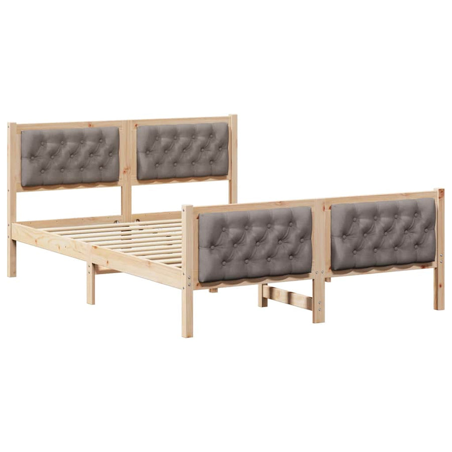 Bedframe met hoofdeinde Taupe 150 x 200 cm Stof