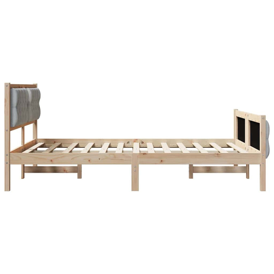Bedframe met hoofdeinde Lichtgrijs 140 x 200 cm Stof