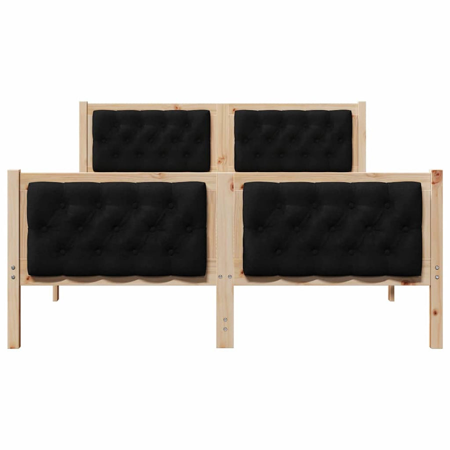 Bedframe met hoofdeinde Zwart 140 x 200 cm Stof