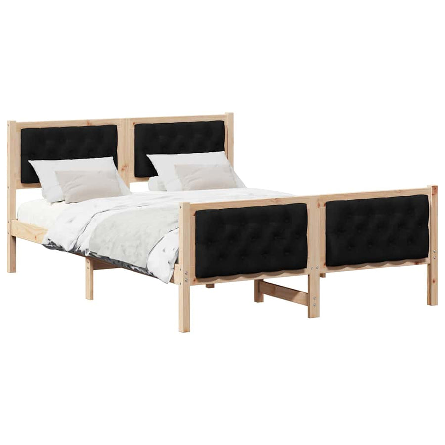 Bedframe met hoofdeinde Zwart 140 x 200 cm Stof