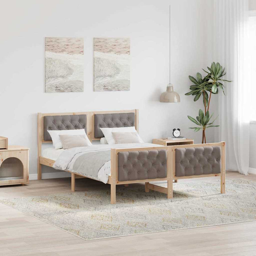 Bedframe met hoofdeinde Taupe 140 x 200 cm Stof