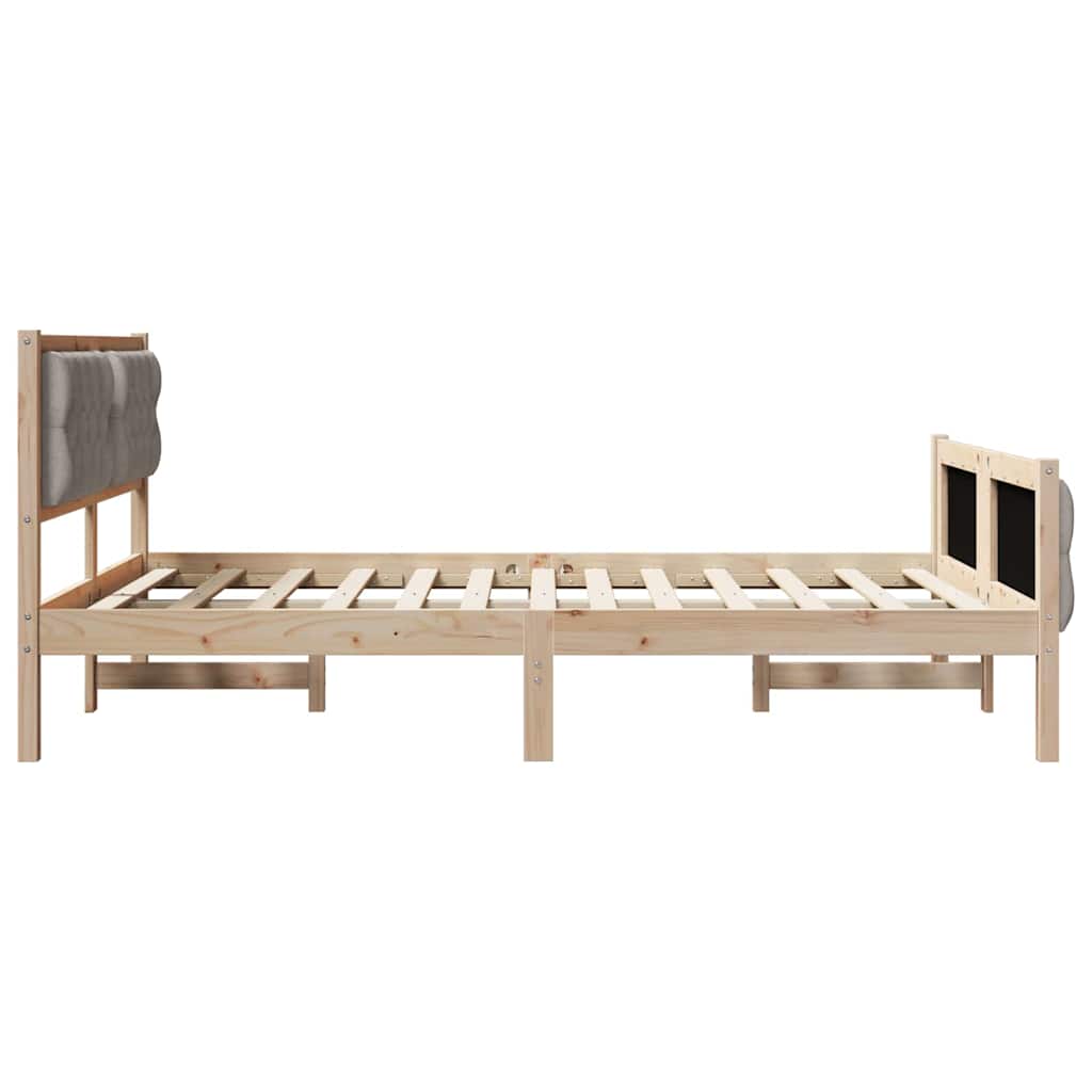 Bedframe met hoofdeinde Taupe 140 x 200 cm Stof