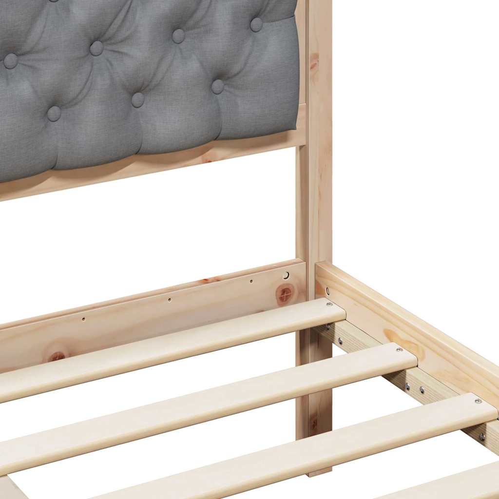 Bedframe met hoofdeinde Lichtgrijs 140 x 190 cm Stof