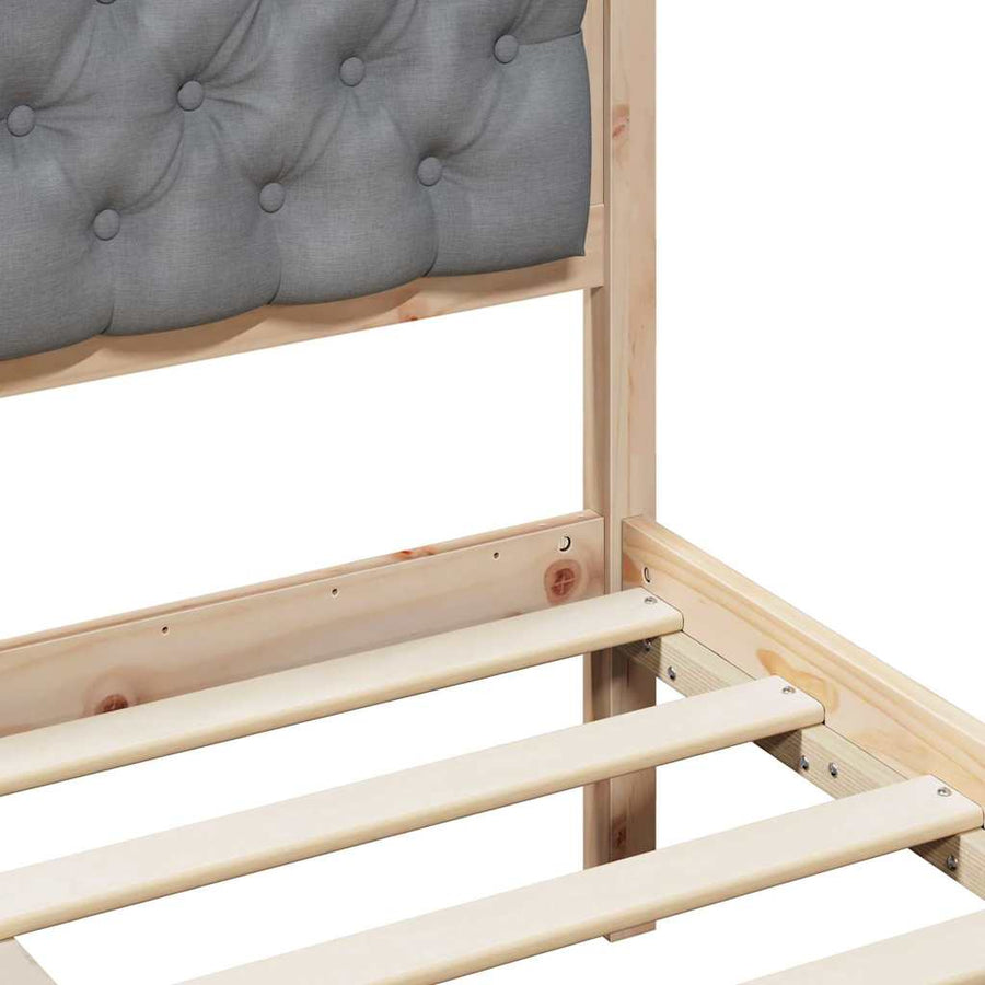 Bedframe met hoofdeinde Lichtgrijs 140 x 190 cm Stof