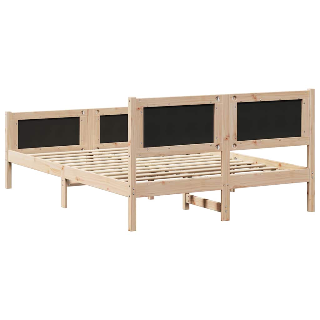 Bedframe met hoofdeinde Lichtgrijs 140 x 190 cm Stof