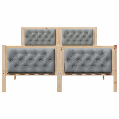 Bedframe met hoofdeinde Lichtgrijs 140 x 190 cm Stof