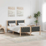 Bedframe 140x190 cm massief grenenhout donkergrijs