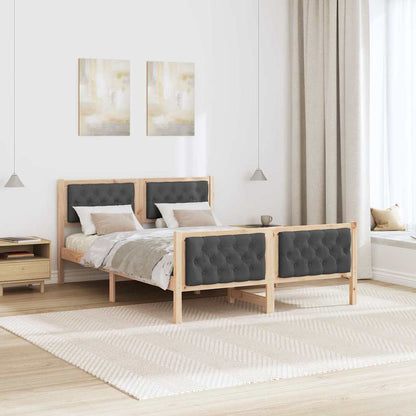 Bedframe met hoofdeinde Donkergrijs 140 x 190 cm Stof