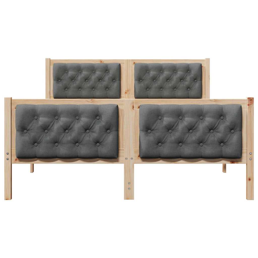 Bedframe met hoofdeinde Donkergrijs 140 x 190 cm Stof