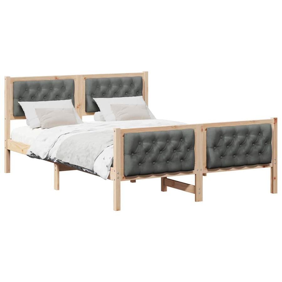 Bedframe met hoofdeinde Donkergrijs 140 x 190 cm Stof