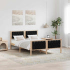 Bed frame with headboard Black 140 x 190 cm Solid pine wood