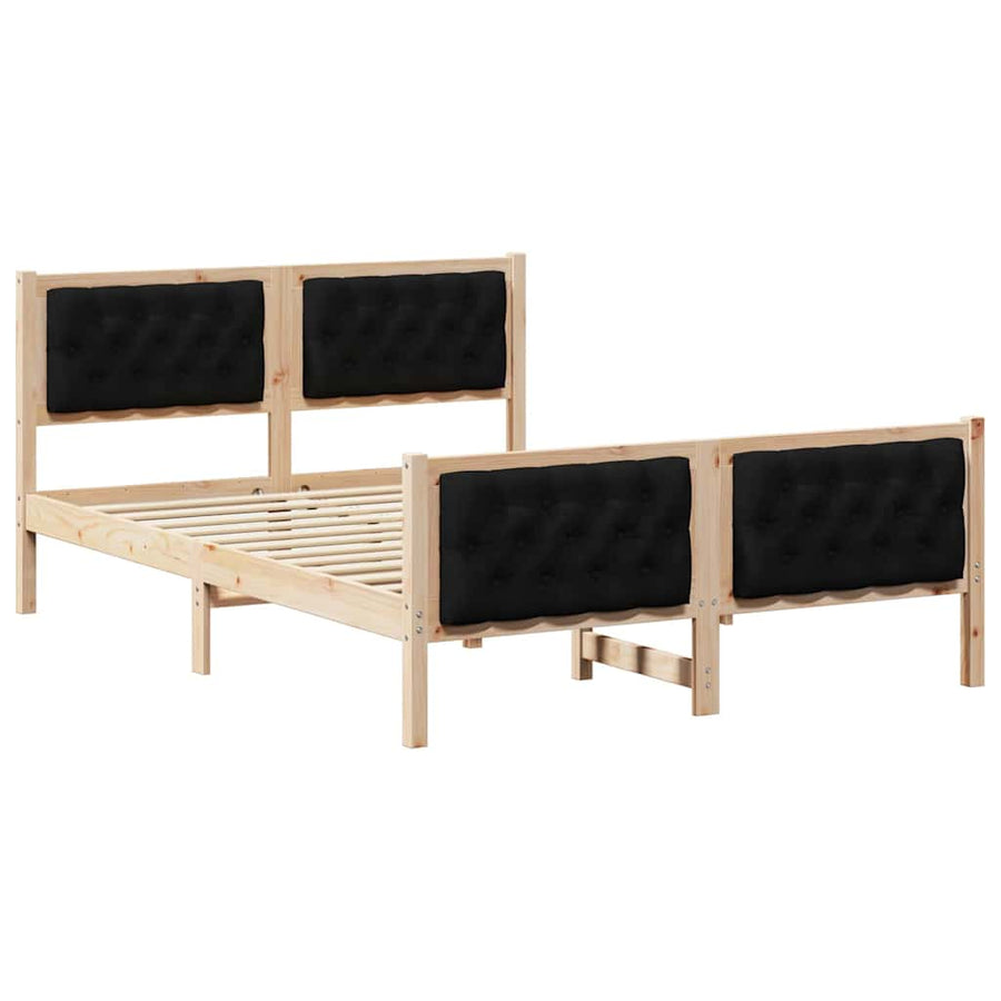 Bedframe met hoofdeinde Zwart 140 x 190 cm Stof