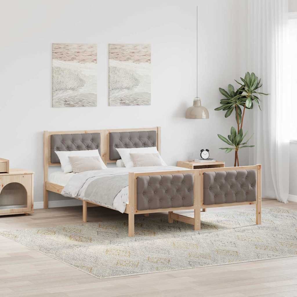 Bedframe met hoofdeinde Taupe 140 x 190 cm Stof