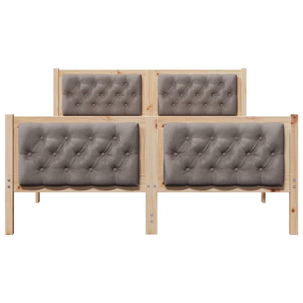 Bedframe met hoofdeinde Taupe 140 x 190 cm Stof