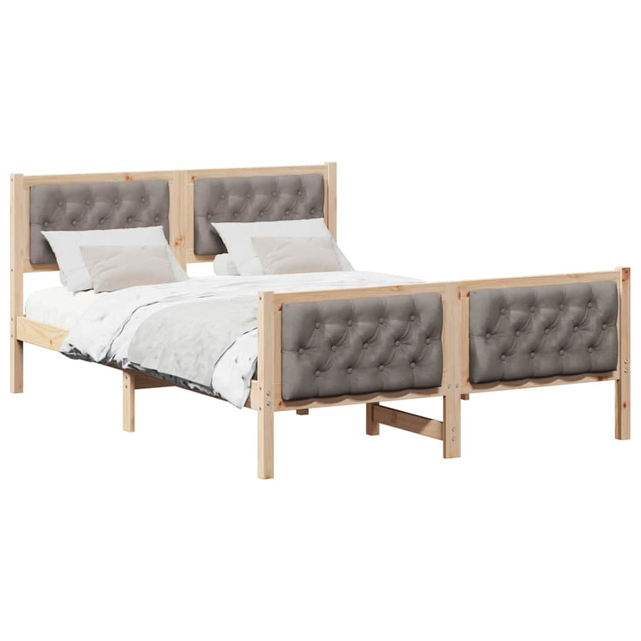 Bedframe met hoofdeinde Taupe 140 x 190 cm Stof
