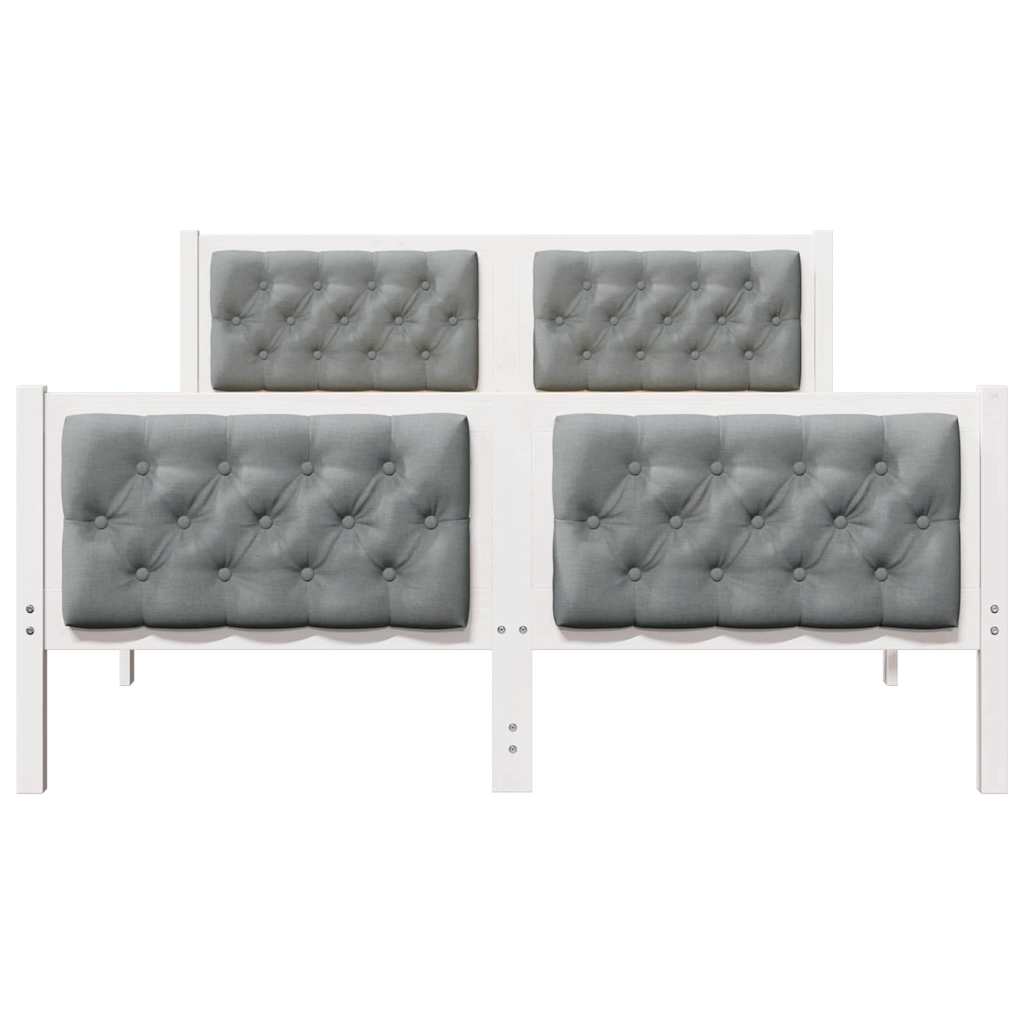 Bedframe met hoofdeinde Lichtgrijs 140 x 190 cm Stof