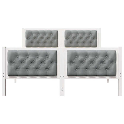 Bedframe met hoofdeinde Lichtgrijs 140 x 190 cm Stof