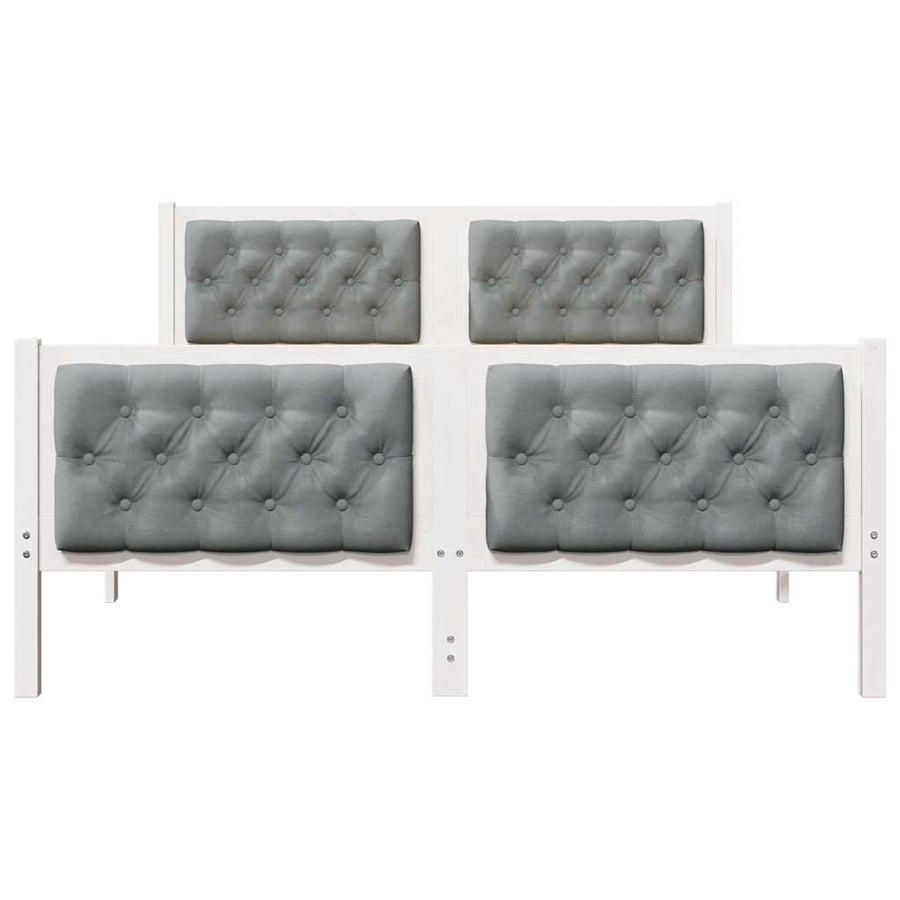Bedframe met hoofdeinde Lichtgrijs 140 x 190 cm Stof