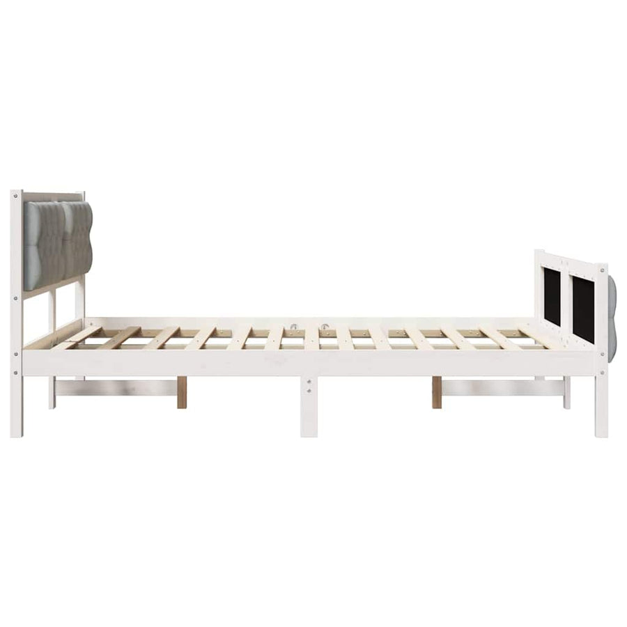 Bedframe met hoofdeinde Lichtgrijs 140 x 190 cm Stof