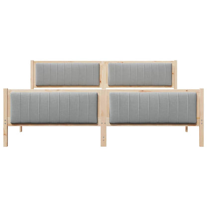 Bedframe Bruin en lichtgrijs 200 x 200 cm Massief grenenhout