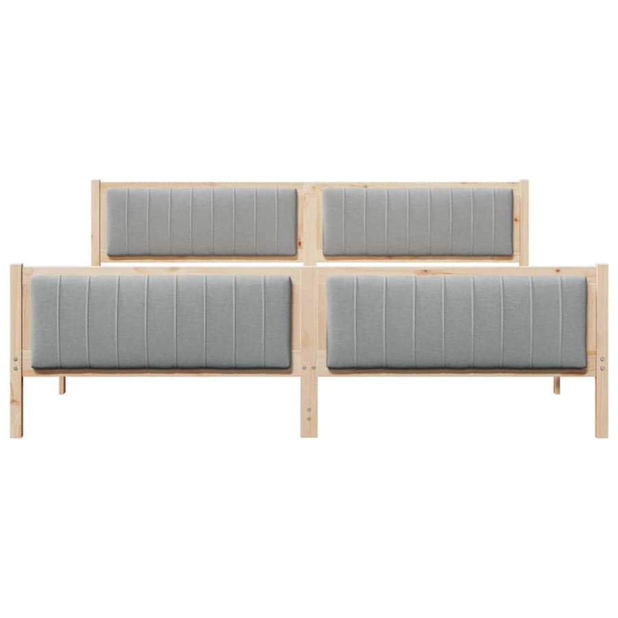 Bedframe Bruin en lichtgrijs 200 x 200 cm Massief grenenhout