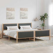Bedframe massief grenenhout 200x200 cm bruin donkergrijs