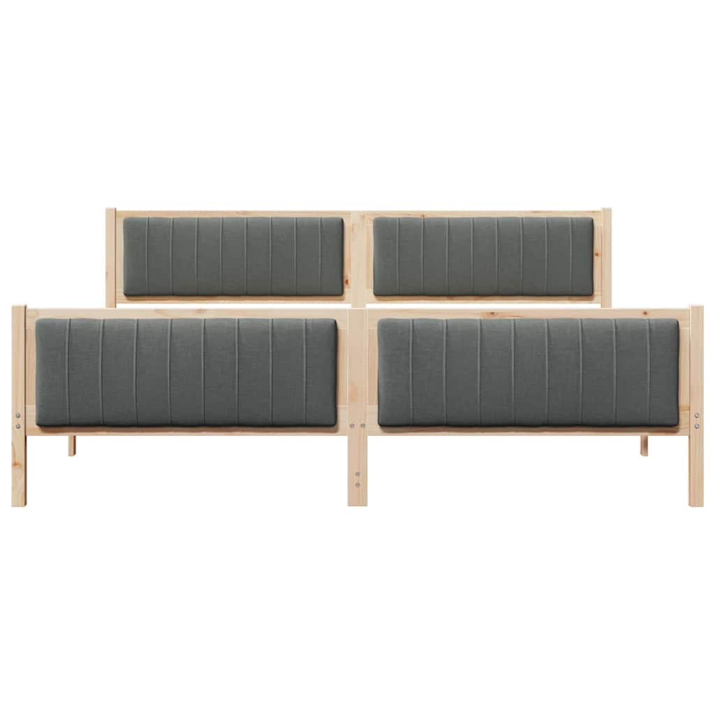 Bedframe Bruin en donkergrijs 200 x 200 cm Massief grenenhout
