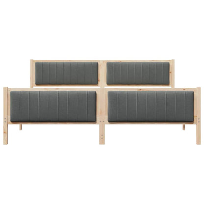 Bedframe Bruin en donkergrijs 200 x 200 cm Massief grenenhout