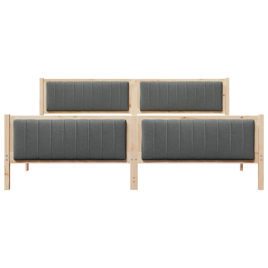 Bedframe Bruin en donkergrijs 200 x 200 cm Massief grenenhout