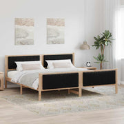 Bedframe massief grenenhout bruin zwart 200x200 cm