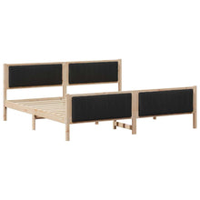 Bedframe Bruin en zwart 200 x 200 cm Massief grenenhout