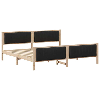 Bedframe Bruin en zwart 200 x 200 cm Massief grenenhout