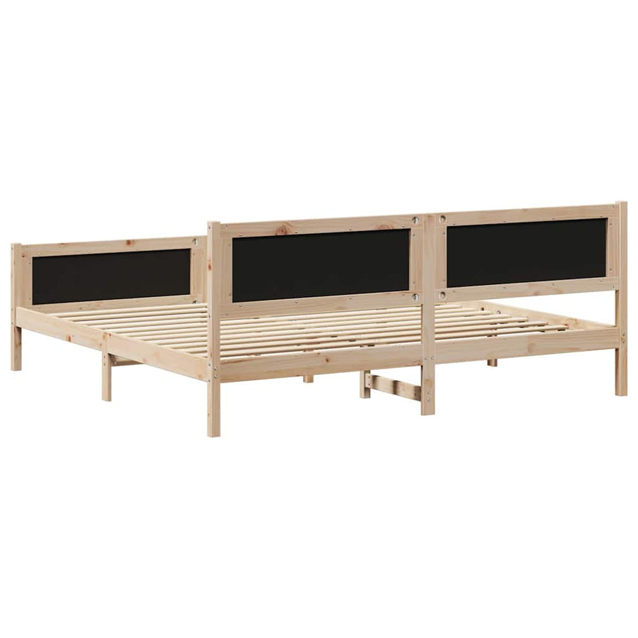 Bedframe Bruin en zwart 200 x 200 cm Massief grenenhout