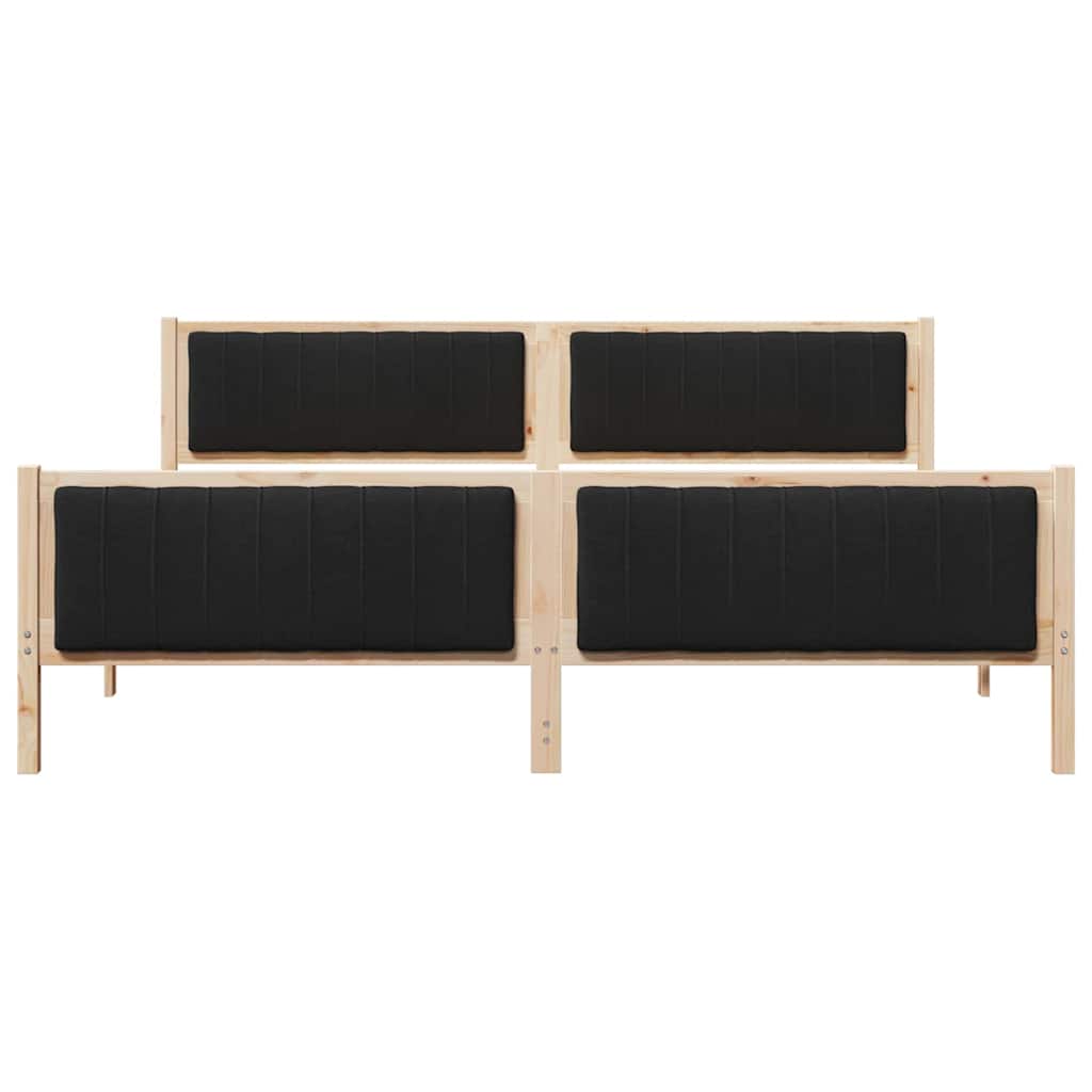 Bedframe Bruin en zwart 200 x 200 cm Massief grenenhout