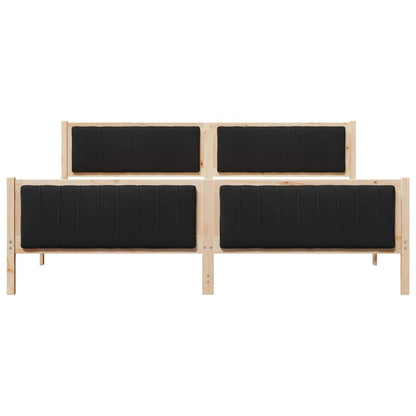 Bedframe Bruin en zwart 200 x 200 cm Massief grenenhout