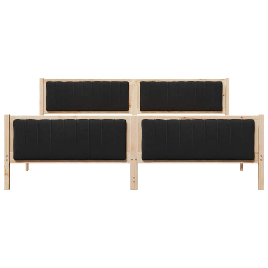 Bedframe Bruin en zwart 200 x 200 cm Massief grenenhout