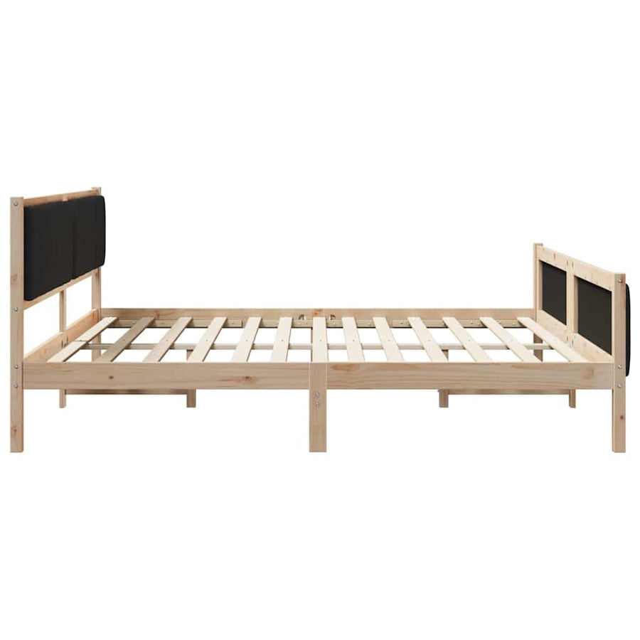 Bedframe Bruin en zwart 200 x 200 cm Massief grenenhout