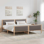 Bedframe massief grenenhout bruin taupe 200x200 cm