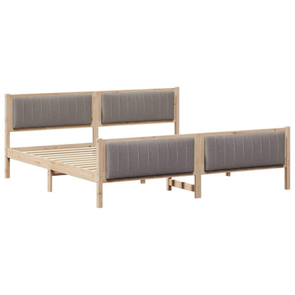 Bedframe Bruin en taupe 200 x 200 cm Massief grenenhout