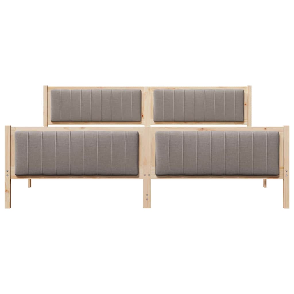 Bedframe Bruin en taupe 200 x 200 cm Massief grenenhout
