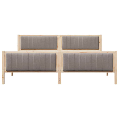 Bedframe Bruin en taupe 200 x 200 cm Massief grenenhout