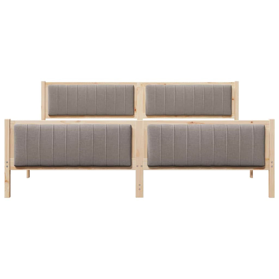 Bedframe Bruin en taupe 200 x 200 cm Massief grenenhout